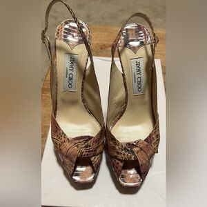 Jimmy Choo snake hombre heels. Immaculate & Gorgeous. Versatile.